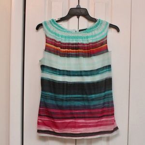 Colorful striped shell top